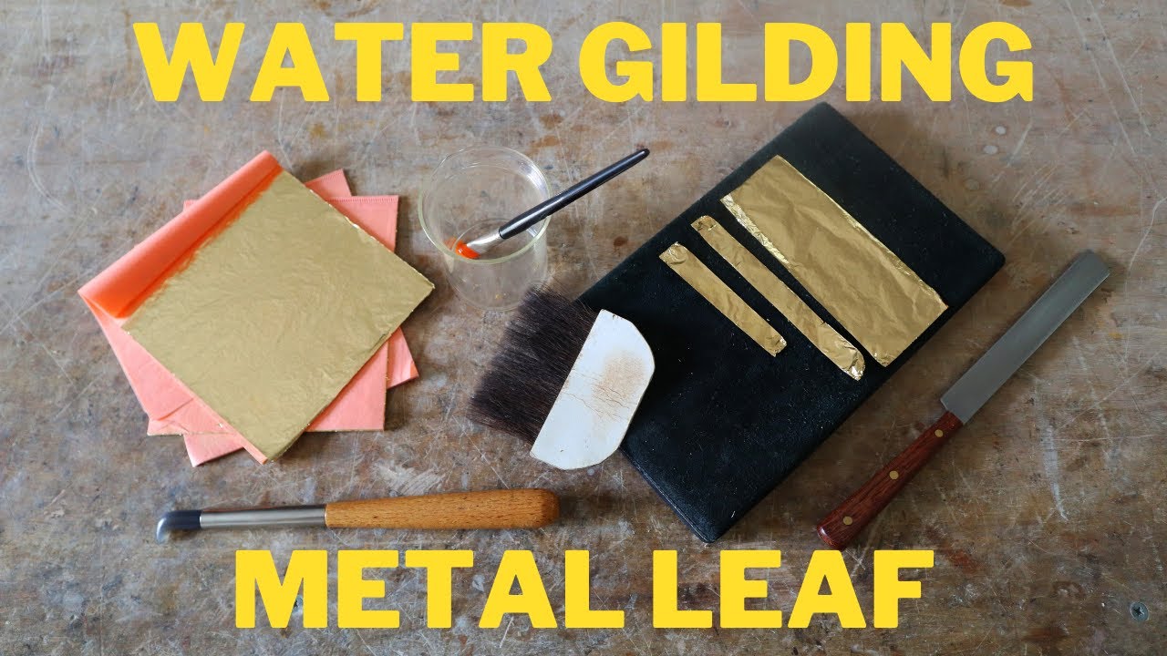 Water gilding with metal leaf