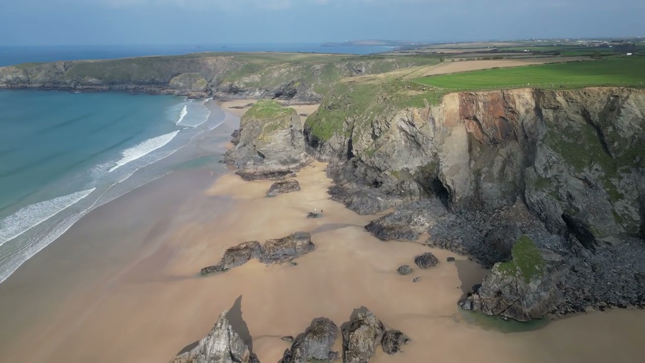 Bedruthan steps in Cornwall