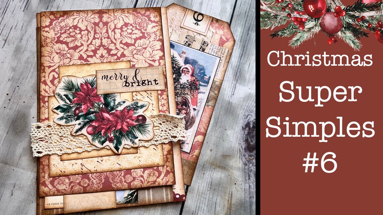 Christmas Super Simples #6 FULL TUTORIAL, Christmas Junk Journaling Tutorial & Kit, Pink Monarch