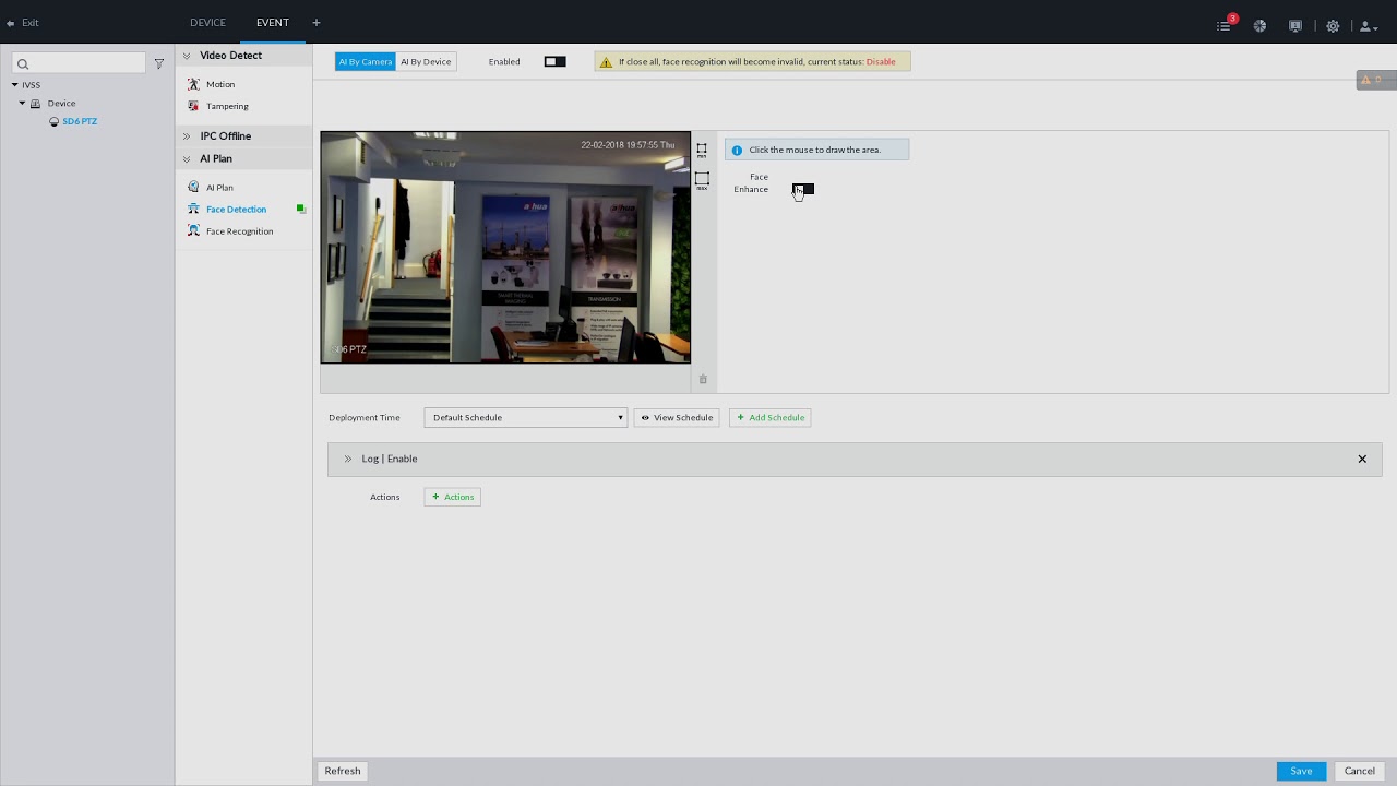 Setting up IVSS 7008/7016 face detection with expressions