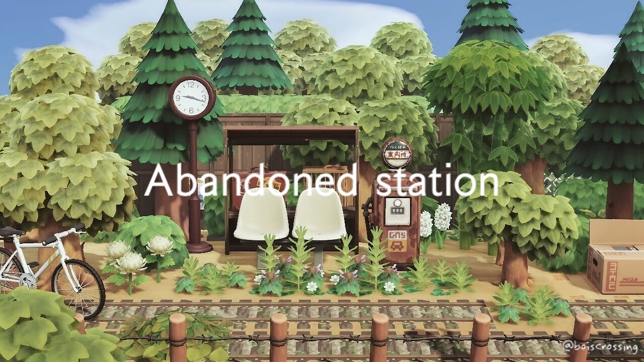 木々に囲まれた廃駅 | abandoned station | train tracks | animal crossing new horizons | あつ森 | 島クリ