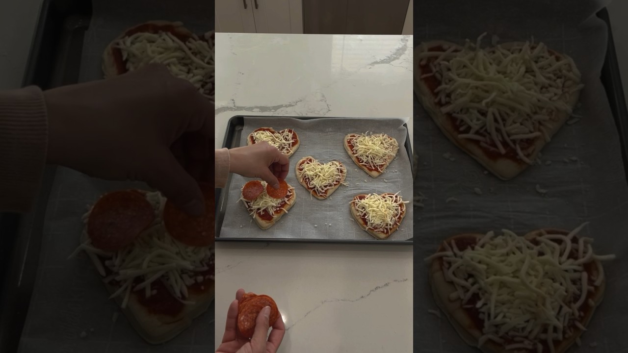 The perfect heart shaped pizza!💝🍕 #shorts#valentinesday#heartshapedpizza