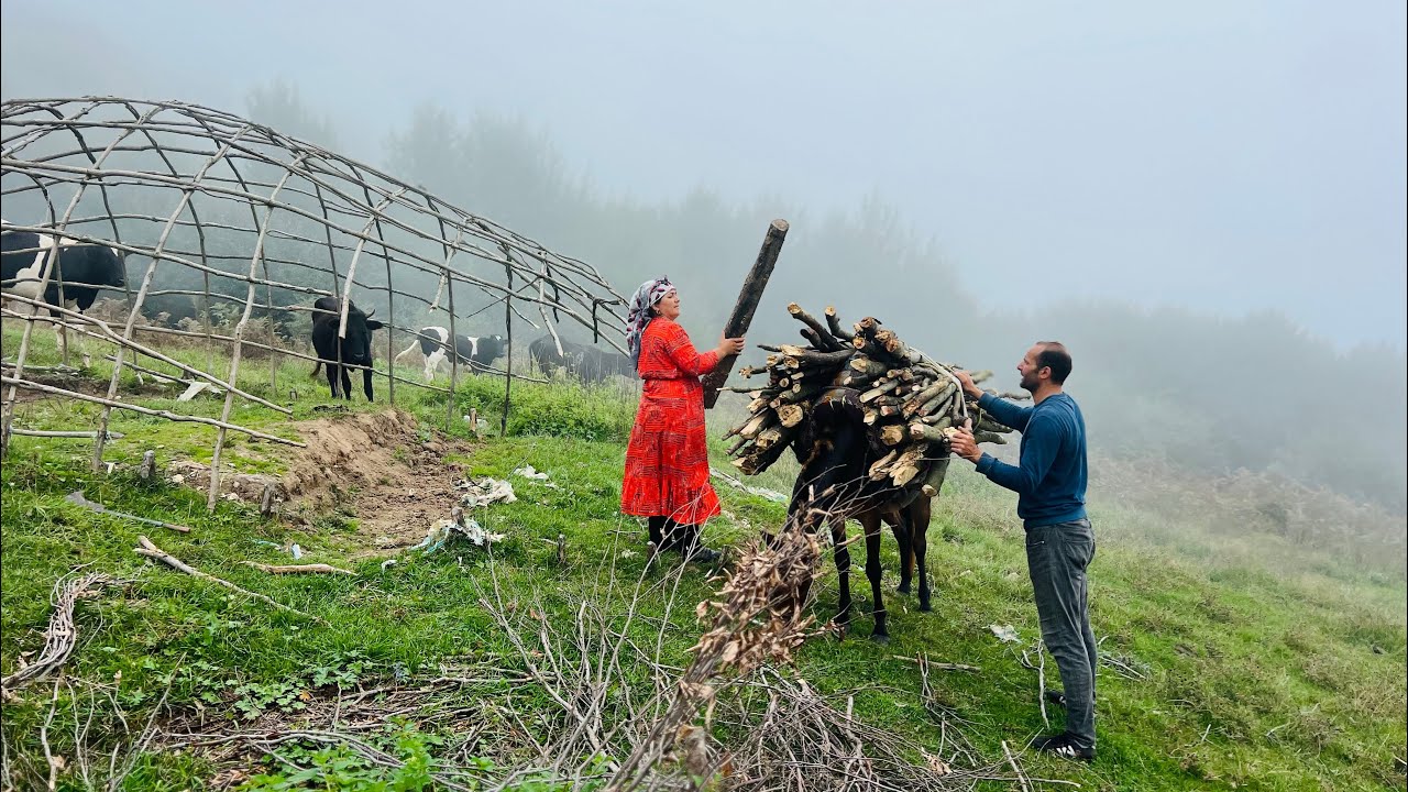 First Snowfall in the Mountains: Feeding Salt to Cows & Cooking Authentic Iranian Stew