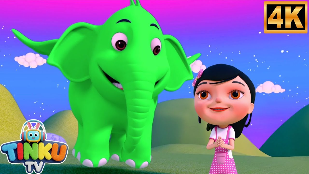 Udne Wala Hathi In Green Color, উড়ন্ত হাতি, Main Tota + More Bangla Rhyme For Kids By Tinku Tv