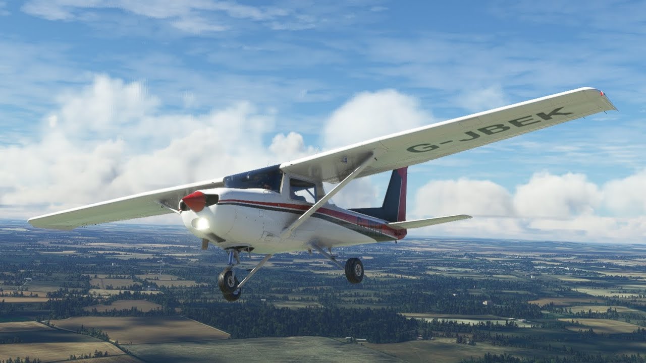 Practicing rate 1 level turns, climbing turns, and descending turns in the Cessna 152 in MSFS