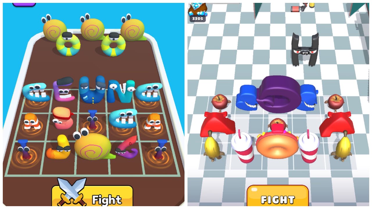 Merge Alphabet Food Battle Vs Merge Alphabet Run Max Level Gameplay