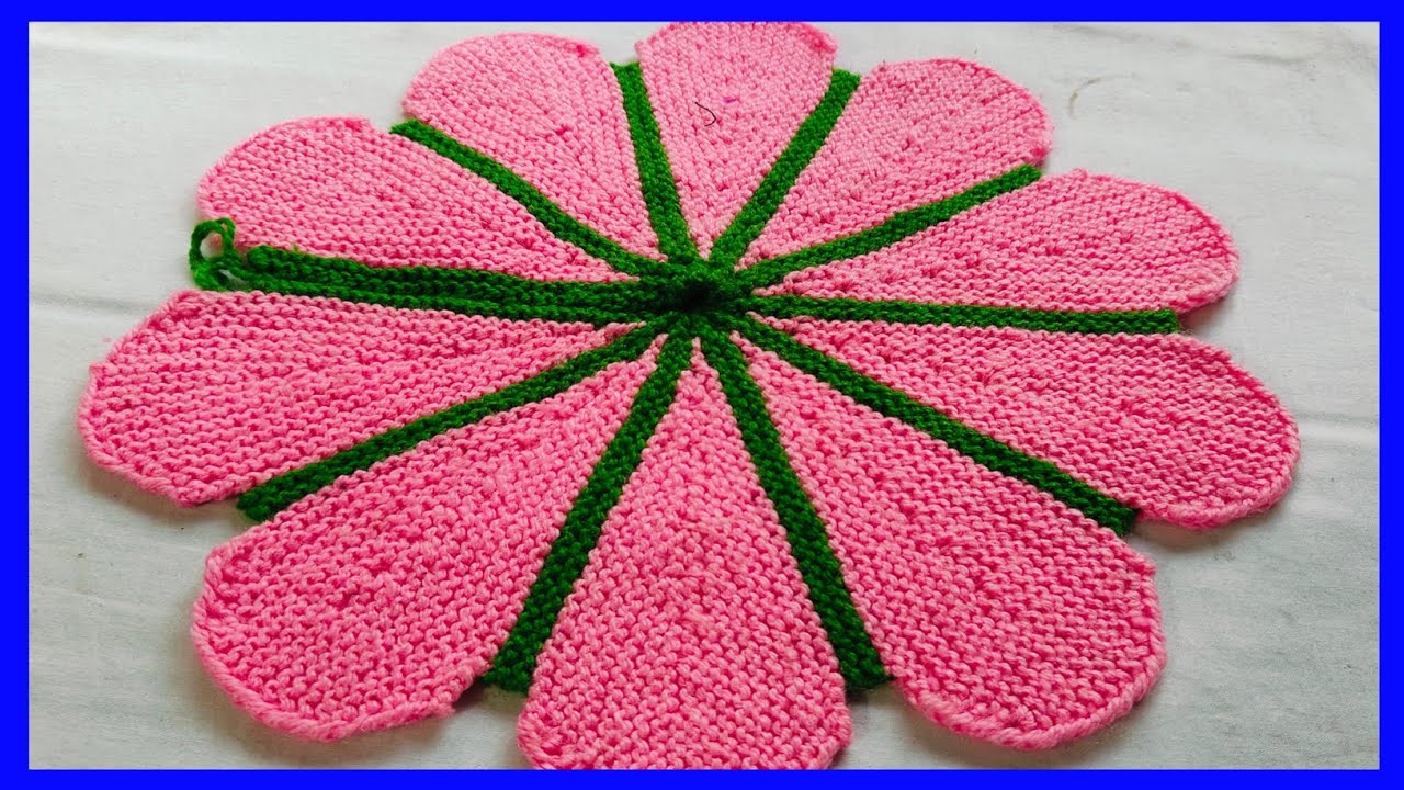 42 फंदे बड़े आकर का पायदान 👣😍😍🌹 Home made doormat, paydan,
