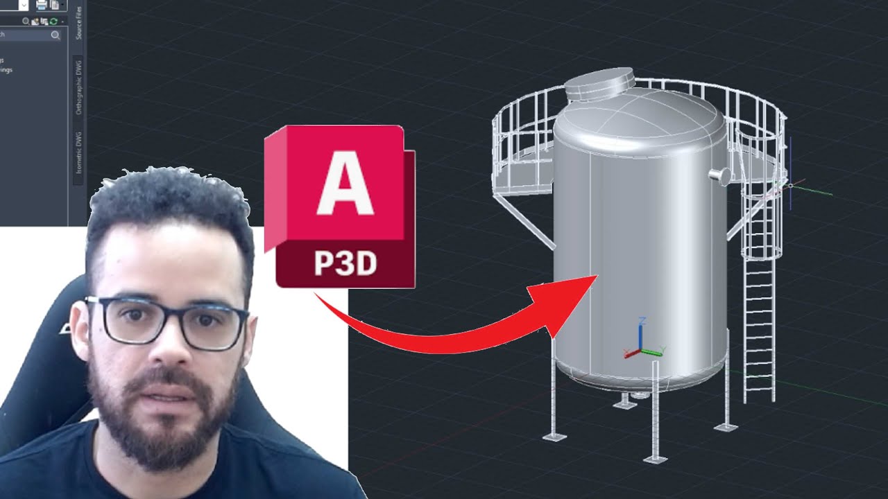 Tanque com Plataforma no Autocad Plant 3D