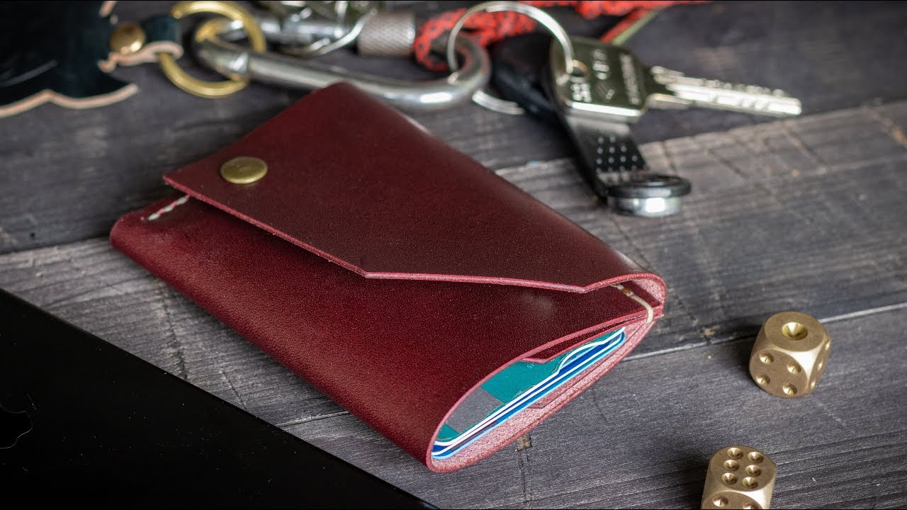Making minimalist leather wrap wallet handmade DIY PDF pattern How it's made?