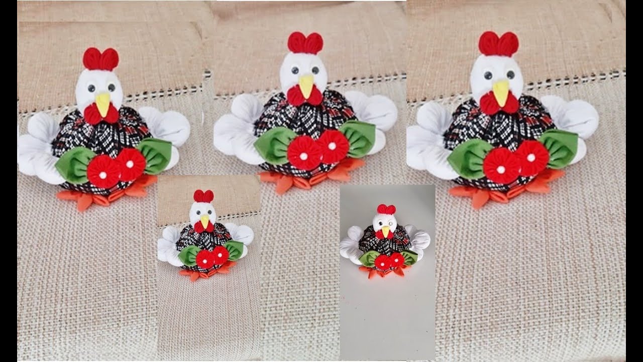 MAIS UMA SUPER IDEIA !GALINHA TODA TRABALHADA NO FUXICO/decoração/peso de porta