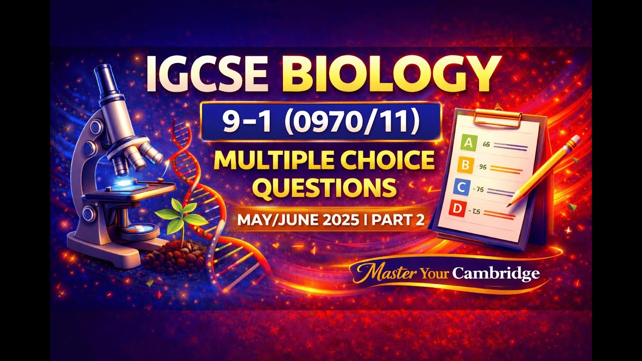 IGCSE Biology 9–1 (0970/11) | Multiple Choice Questions | May/June 2025 | Part 1
