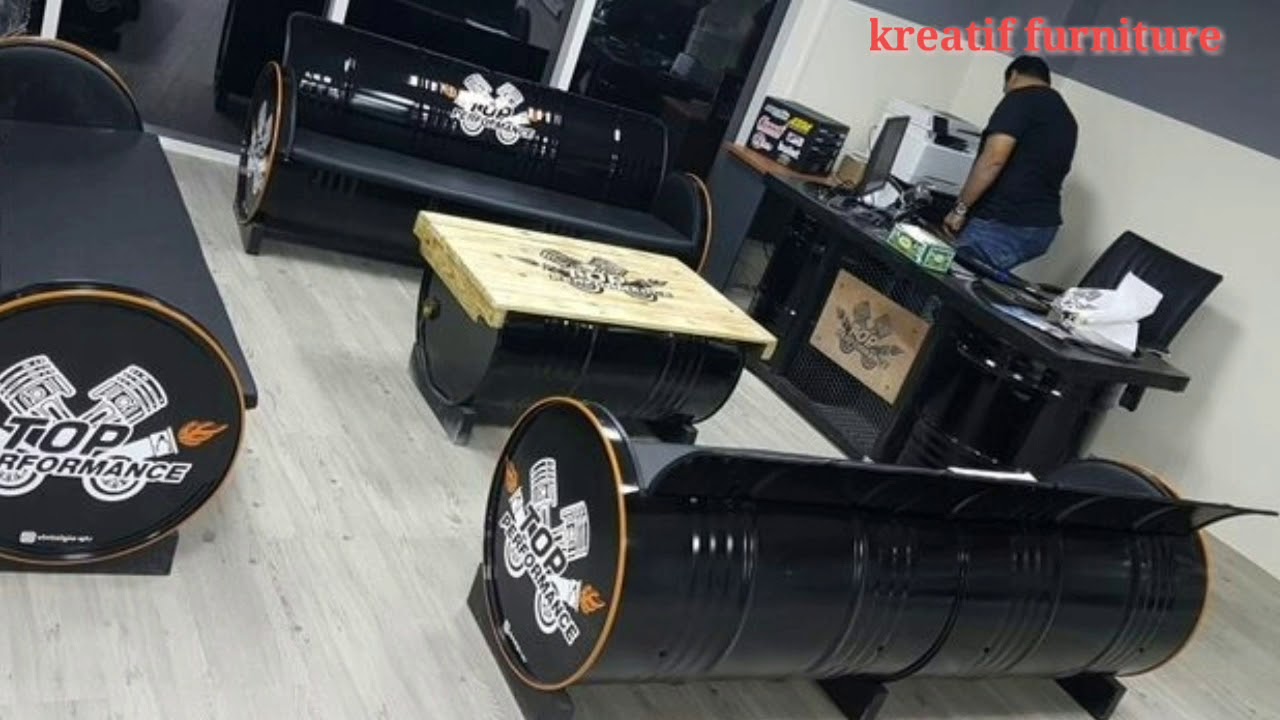 sofa dari drum bekas ????