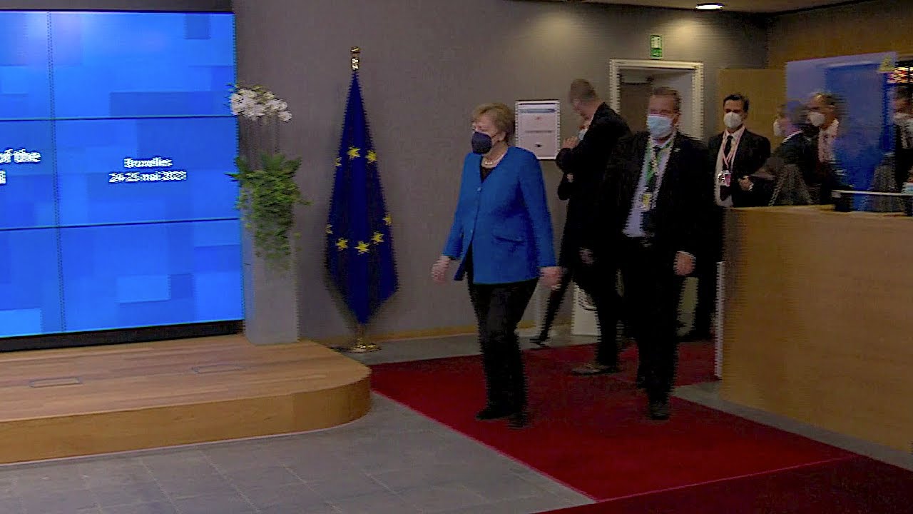 25.05.2021 - Angela Merkel - Abreise vom Europäischen Rat (1. Tag)