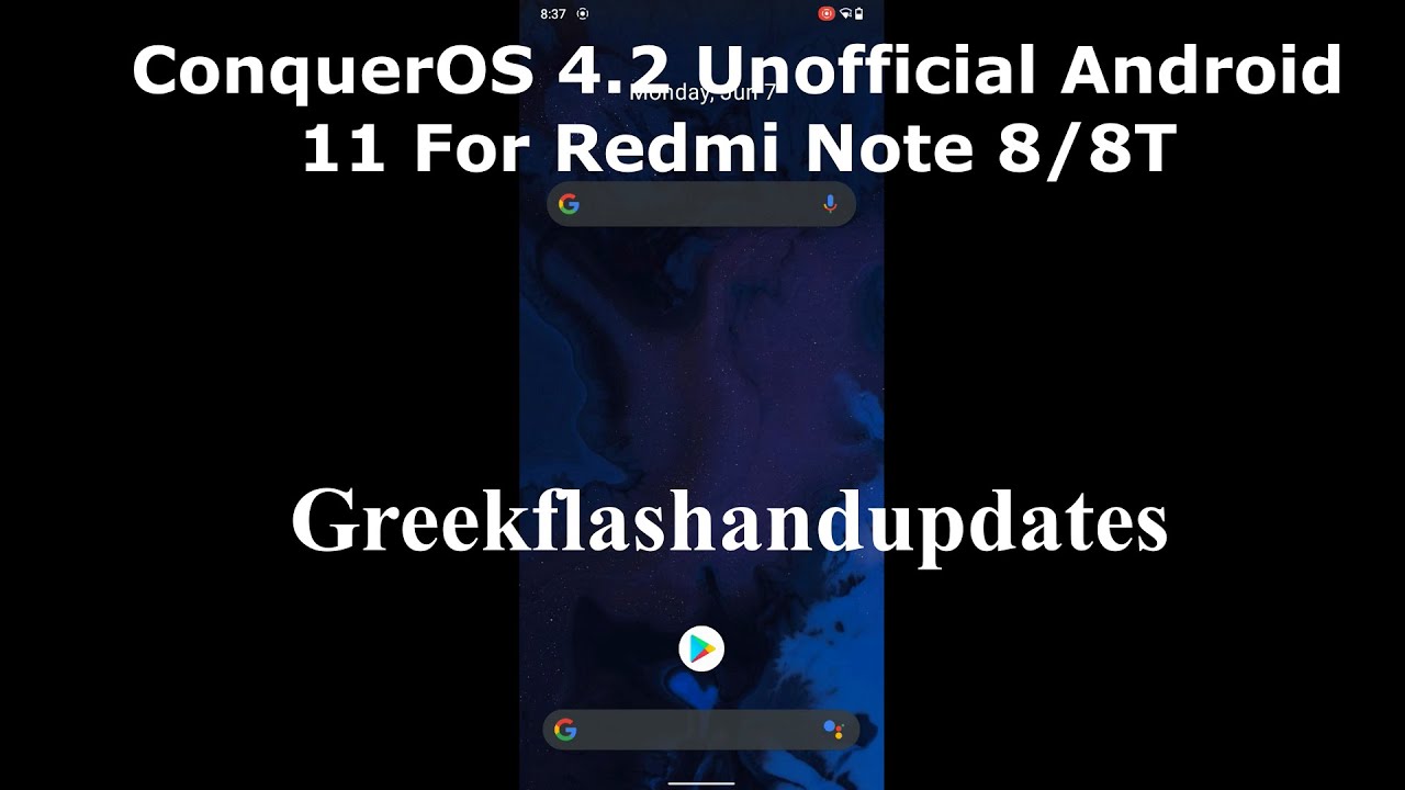ConquerOS 4.2 Unofficial Android 11 For Redmi Note 8/8T