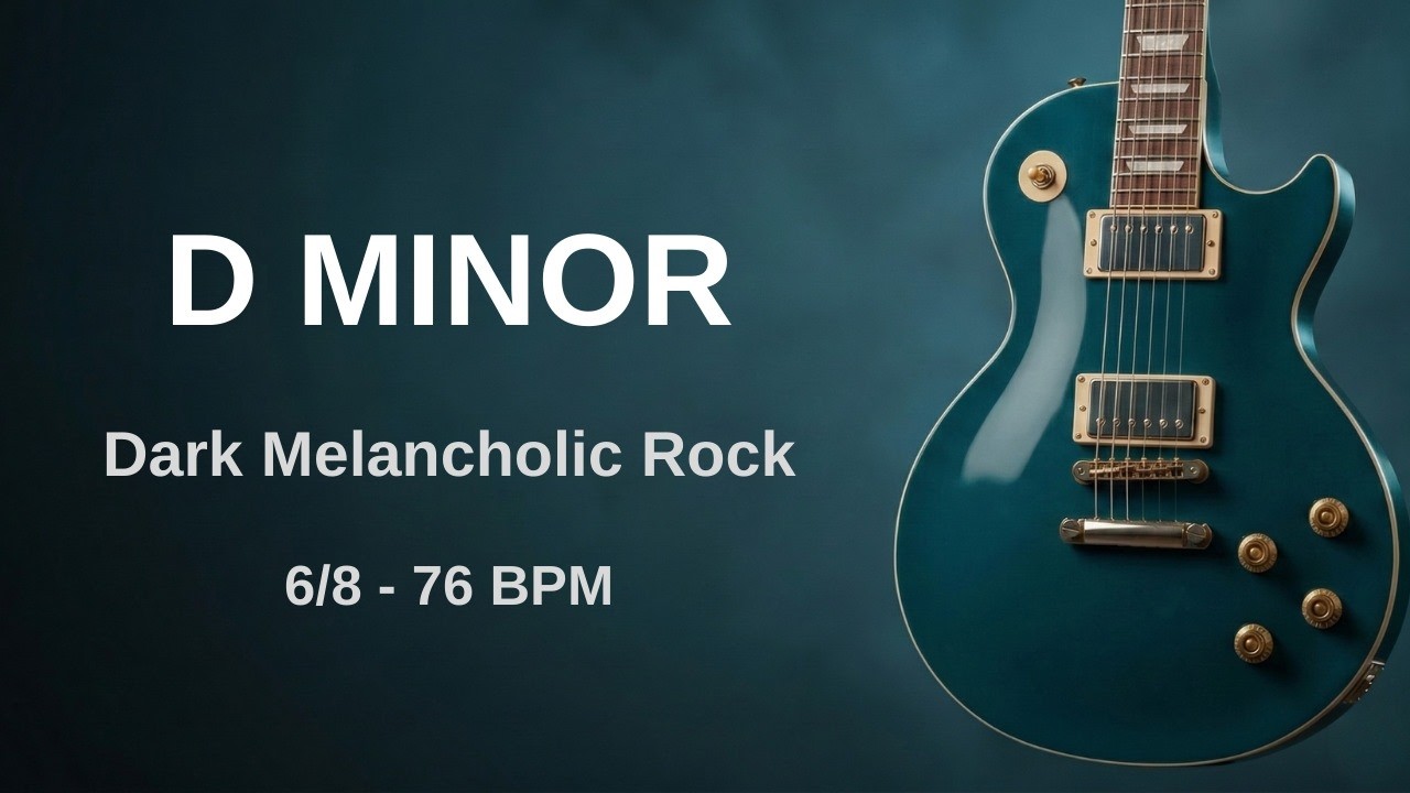 D Minor Dark Melancholic Rock Backing Track | 6/8 | 76 BPM