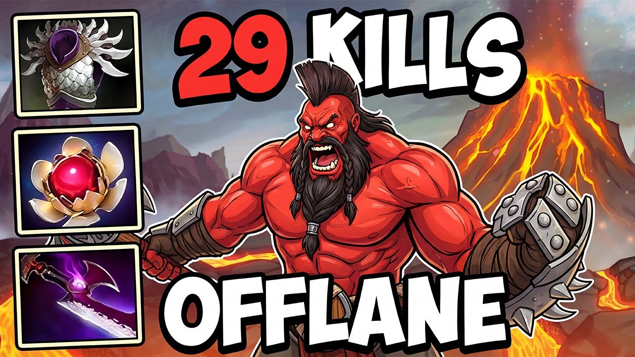 29 Kills Monster Axe Safe Lane !! Axe Dota 2 Offlane Carry 7.40 Pro Build Guide Gameplay