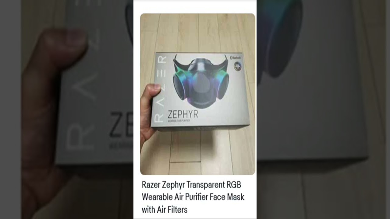 Razer Zephyr Transparent RGB Wearable Air Purifier Face Mask with Air Filters