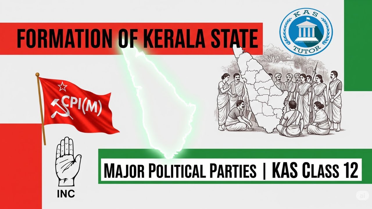 Formation of Kerala State | Major Political Parties in Kerala | Kerala History for KAS | Class 12
