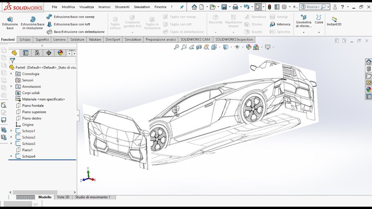 How to insert a blueprint image in Solidworks - Lamborghini Aventador - Tutorial #1