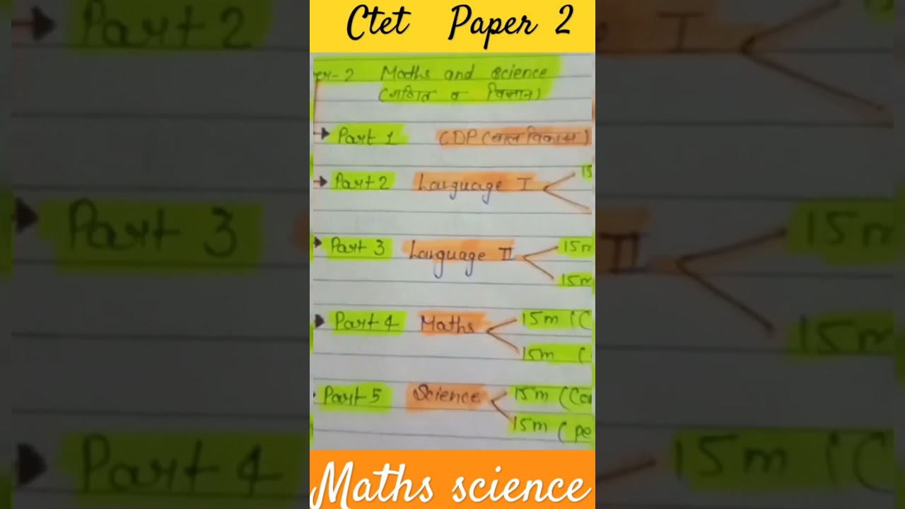 ctet paper 2 maths science syllabus | paper 2 exam pattern| 