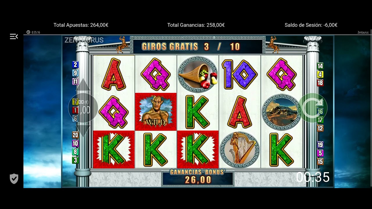 Especial bonus de la slot Zentaurus donde ganamos buenos premios