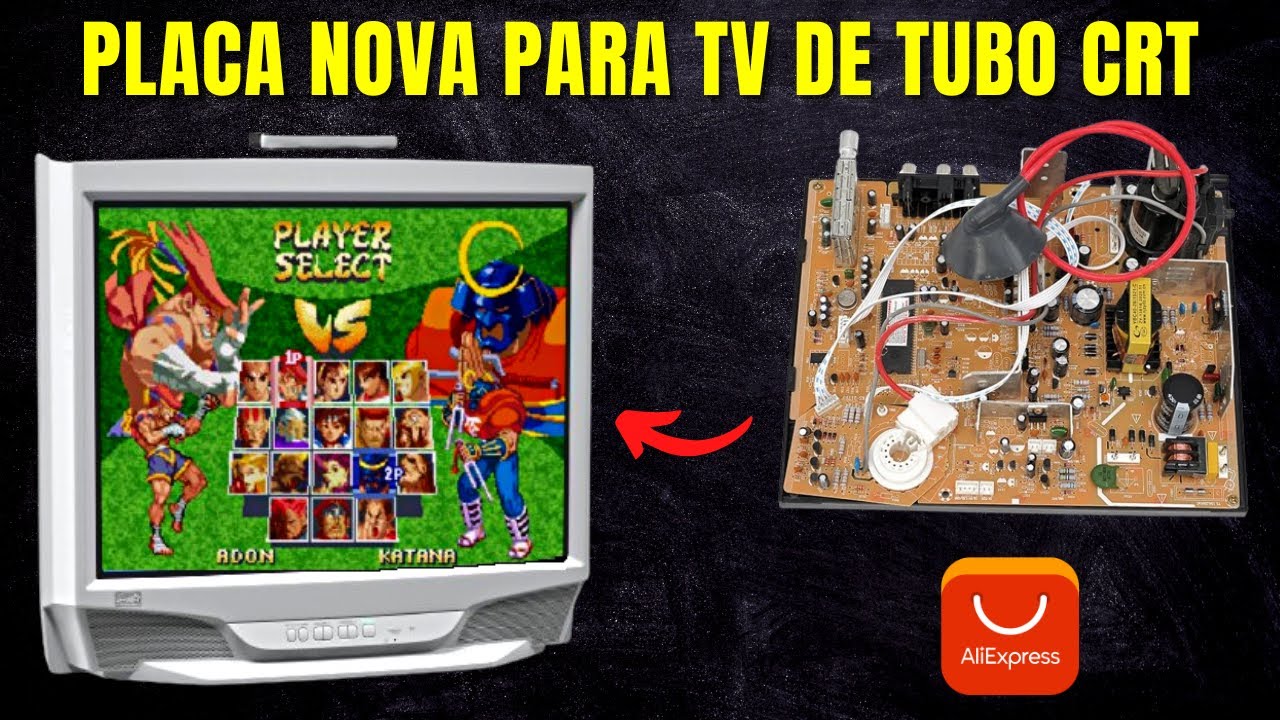 Restaurei Minha TV de Tubo com uma Placa Nova fabricada em 2023