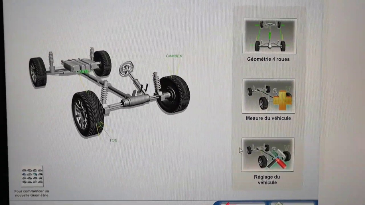 PL 3D 5555 wheel alignment program language change method