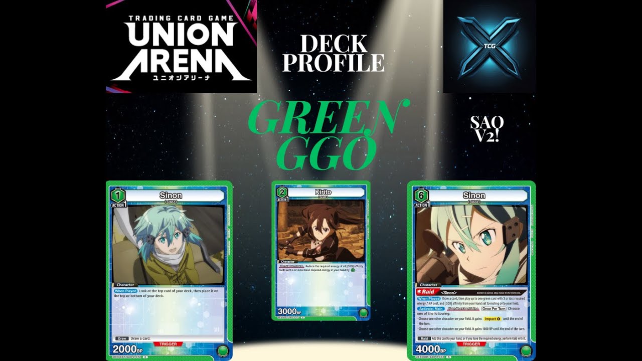 Union Arena TCG - Sword Art Online Volume 2 Deck Profile - GGO Green Sinon and Kirito