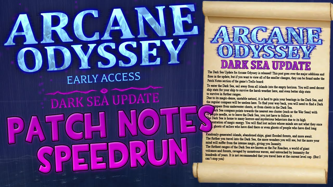 Dark Sea Patch Notes SPEEDRUN - Arcane Odyssey
