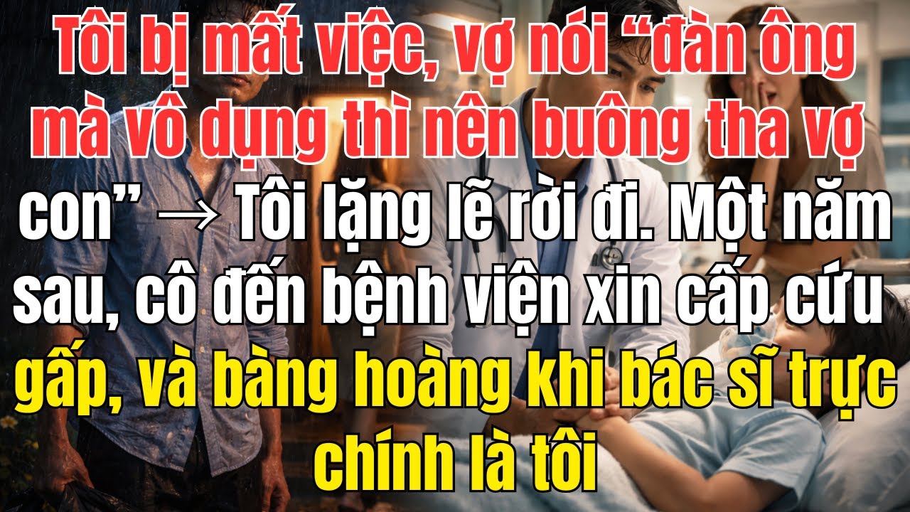 Vợ nói tôi vô dụng rồi đuổi tôi ra khỏi nhà trong đêm mưa. Một năm sau, con trai nguy kịch, chính ..