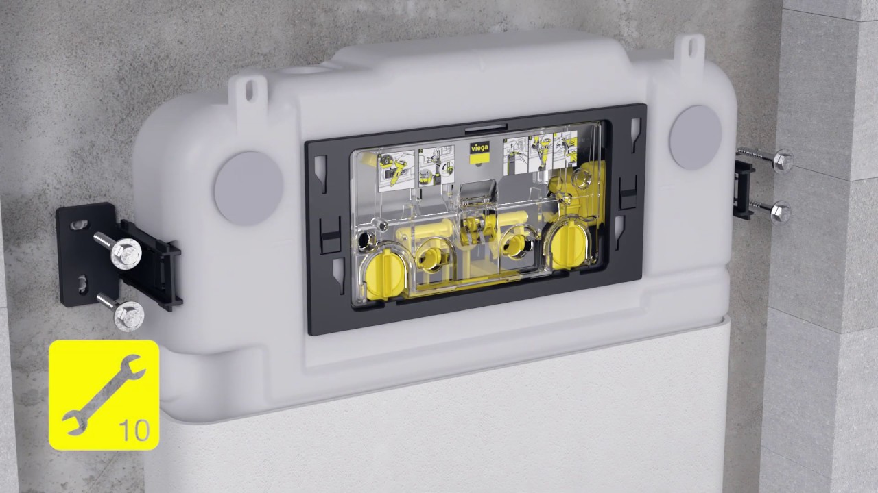 Viega Prevista Pure - Installazione cassetta di risciacquo da incasso WC 8 cm per vasi a pavimento