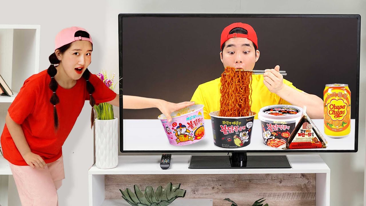 Mukbang Fire Spicy Noodle Tteokbokki 불닭볶음면 떡볶이 TV 속 편의점 음식 먹방