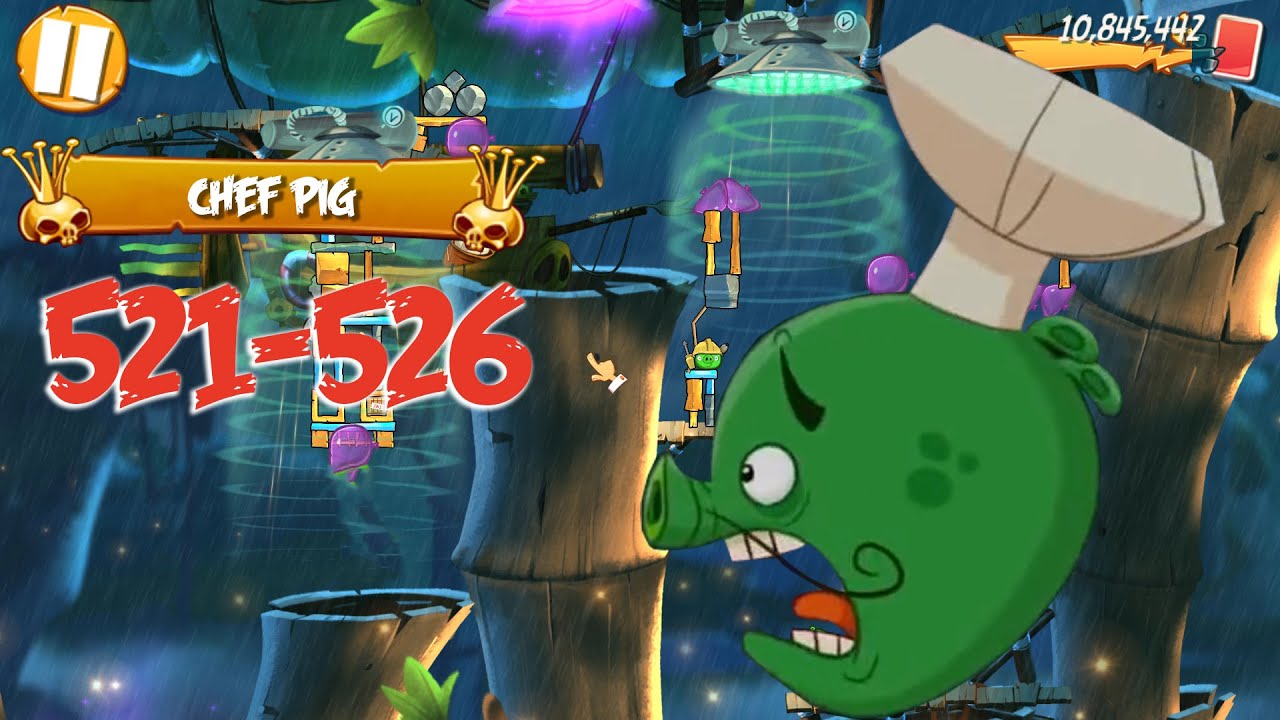 BAMBOO FOREST GRAVITY GROVE - ANGRY BIRDS 2 PC LEVEL 521-526 BOSSLEVEL CHEF PIG