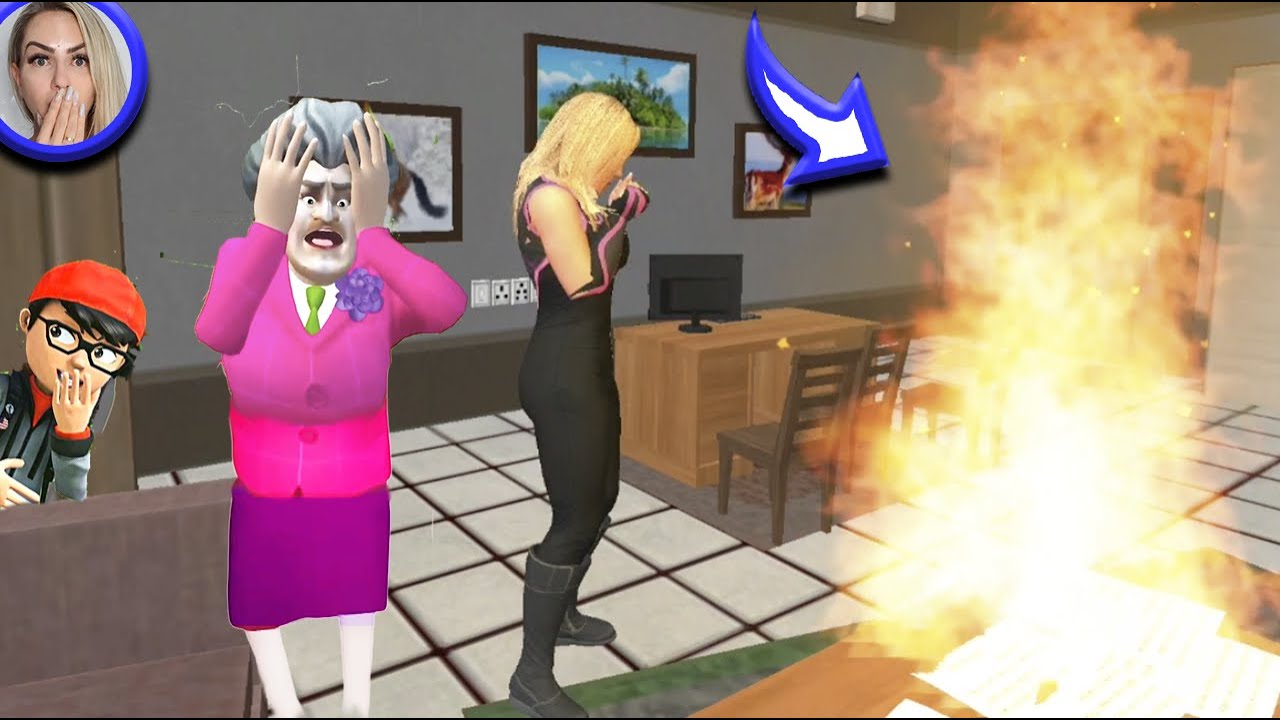 BOTEI FOGO nas PROVAS da SOBRINHA da PROFESSORA MALVADA Scary Evil Teacher