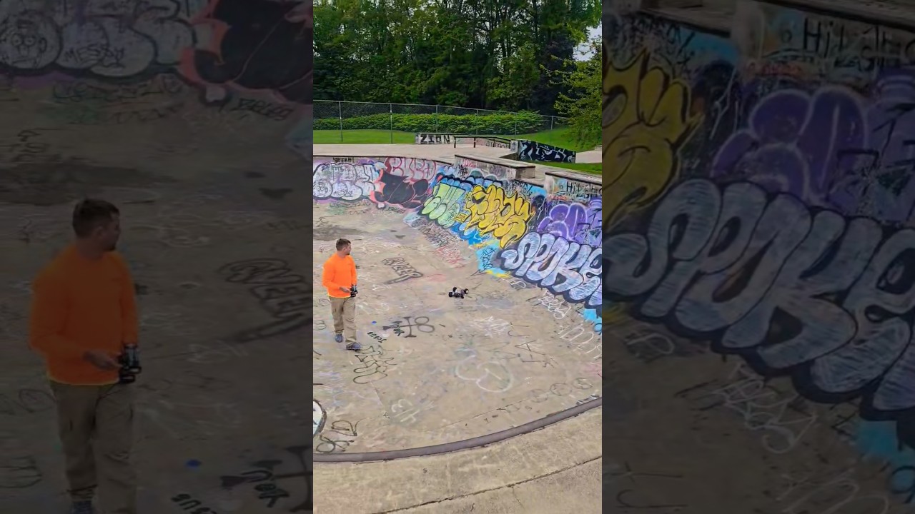 RC Skate Park Bash!  #rc #rcjump #rccrash #skatepark #fullsend #hobao #rccar