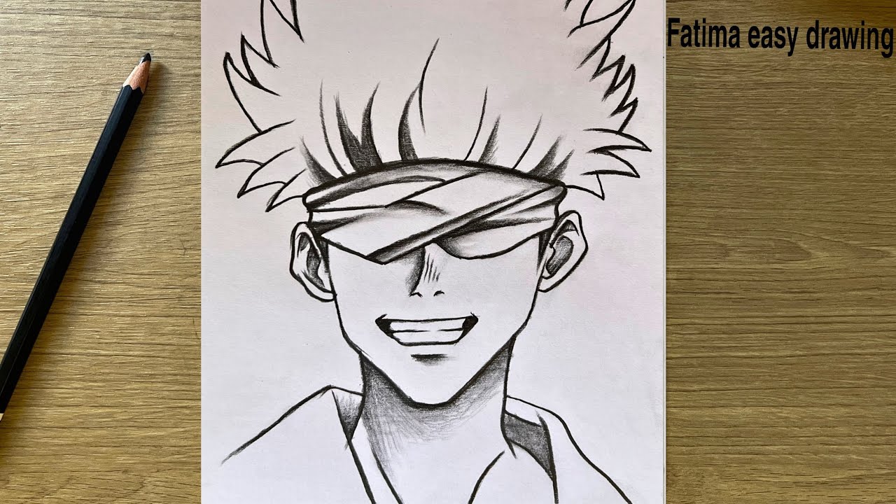 Easy Gojo Drawing step by step for Beginners | Easy Anime Tutorial | Anime Drawing