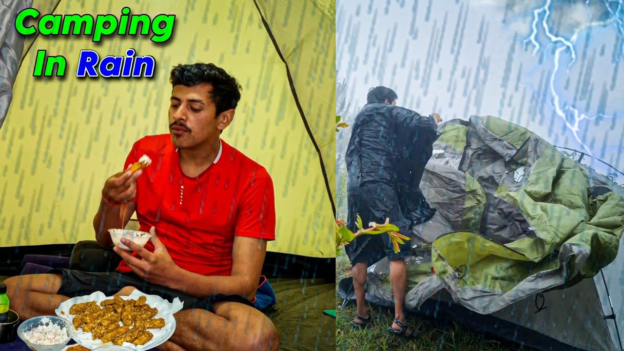 Solo Rain Camping & Thunderstorm | Rain Camping Uttarakhand | Unknown Dreamer