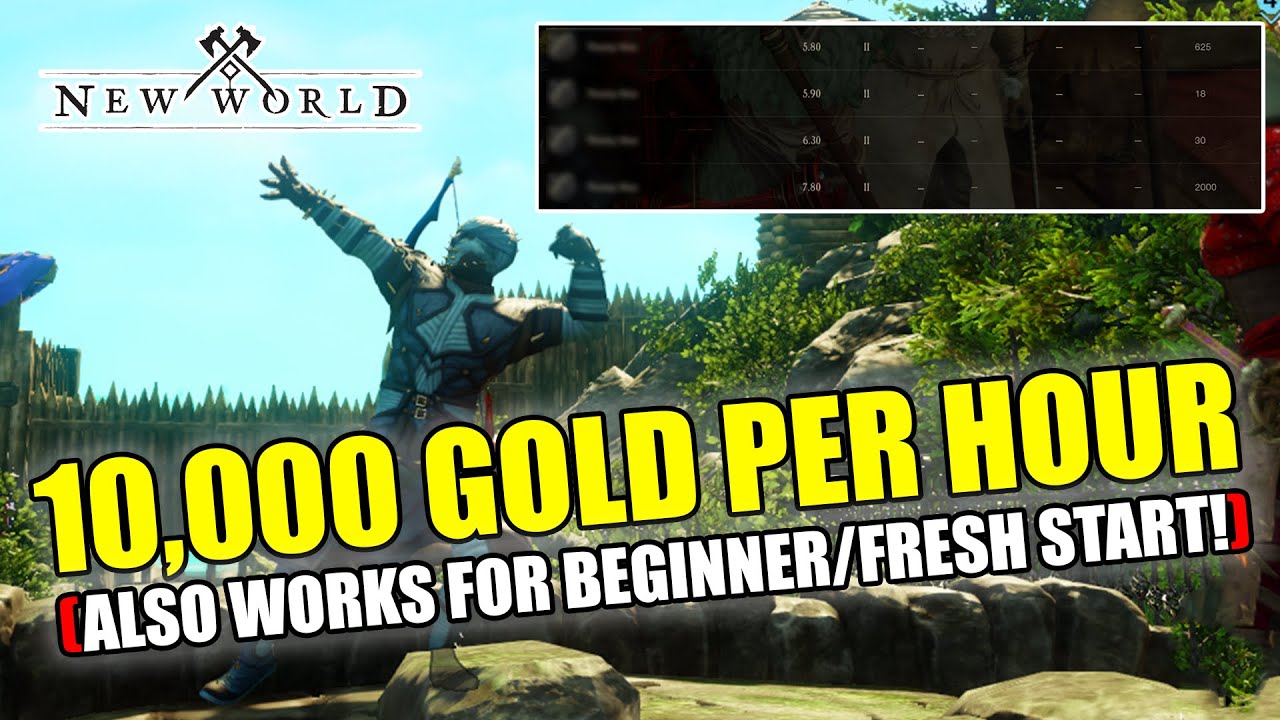 10k Gold an Hour in New World (Beginner/Fresh Start Method!)