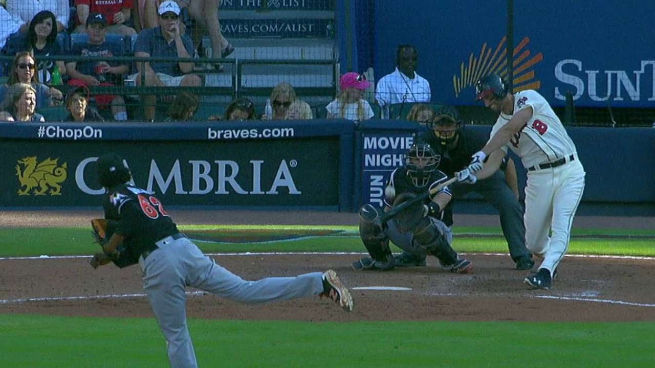 MIA@ATL: Francoeur doubles to drive in Marakakis