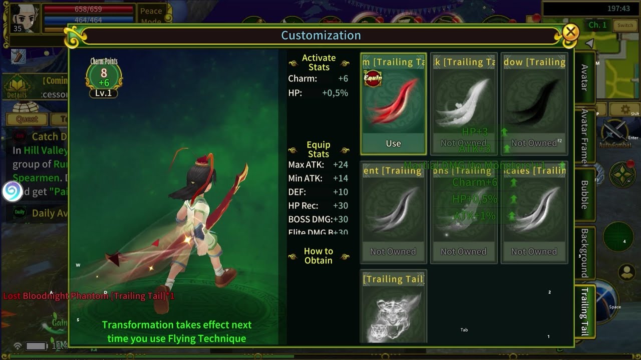 Free Trailing Tail ROTL (YULGANG MOBILE) Jejak ekor Gratis