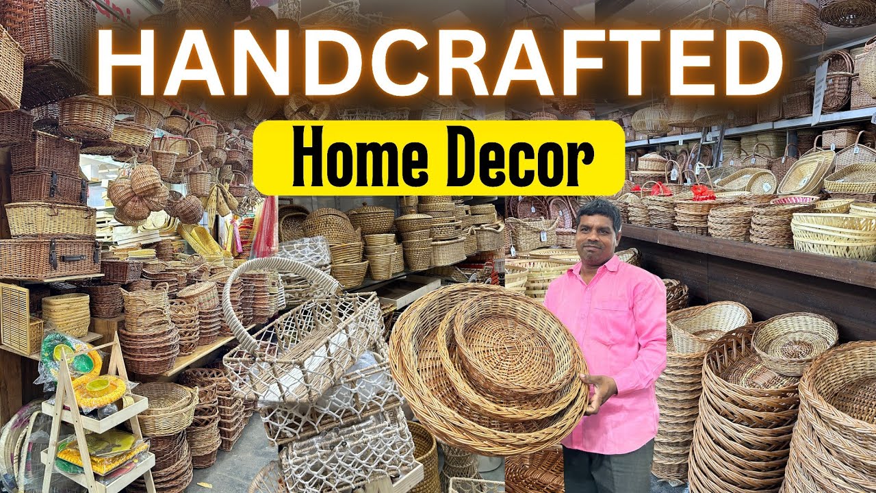 Handcrafted HOME DECOR | CRAWFORD MARKET | Seagrass, Cane, Jute, Bamboo |  Cheapest Market in Mumbai