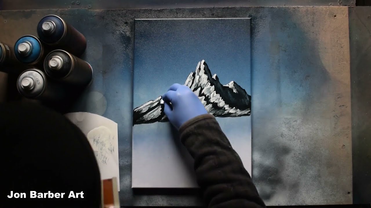 Snowy Mountains - Spray Paint Art