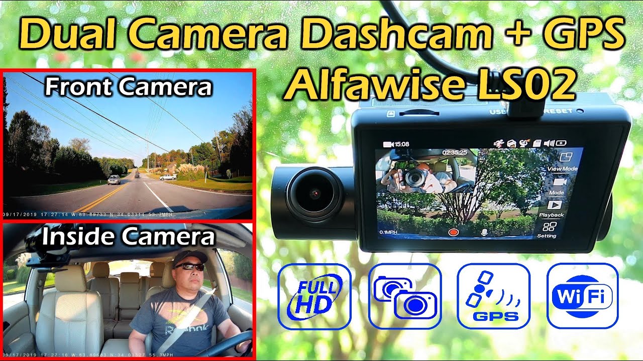 Alfawise LS02 Dual Camera Dashcam For Lyft Uber Taxi Rideshare Drivers