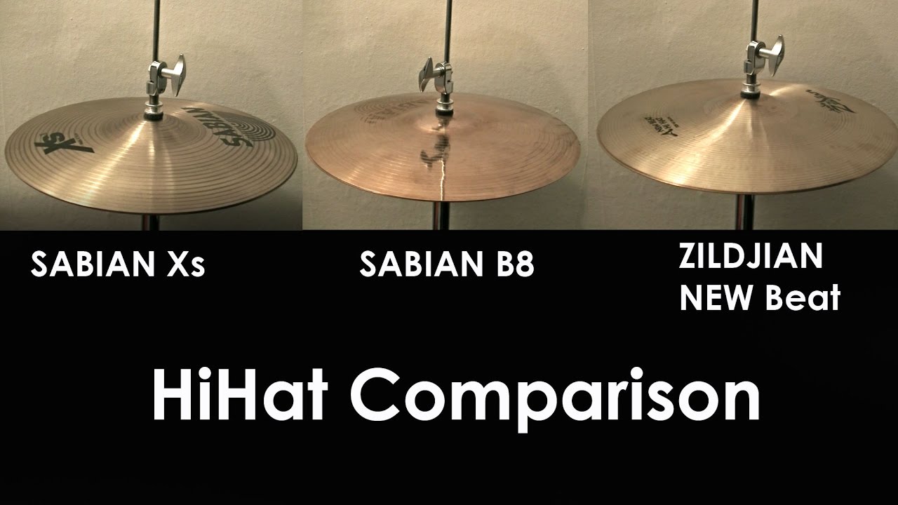 Hihat 14" Comparison - SABIAN Xs vs. SABIAN B8 vs. ZILDJIAN New Beat (No professional mic recording)