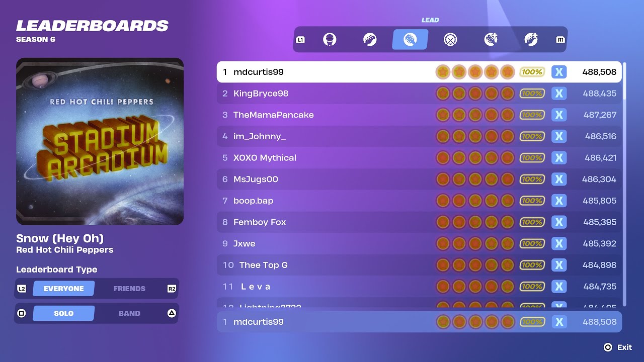 [Fortnite Festival S6] Snow (Hey Oh) Expert Lead 100% FC 1st Place