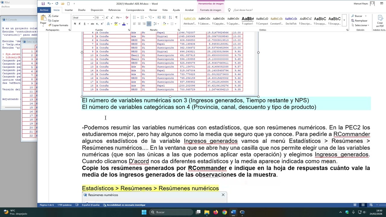 PEC1 Fundamentos de Estadística ADE