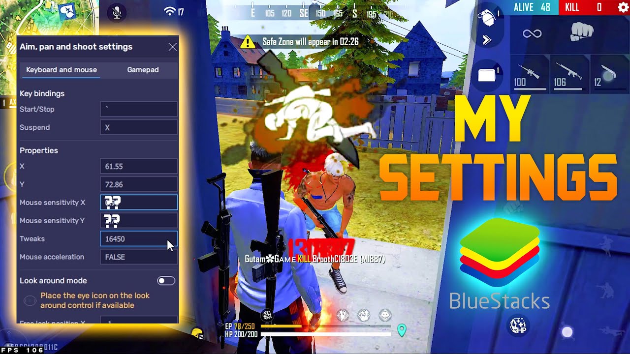 Bluestacks 5 NEW best headshot free fire settings 🎯, Keymapping + Custom HUD