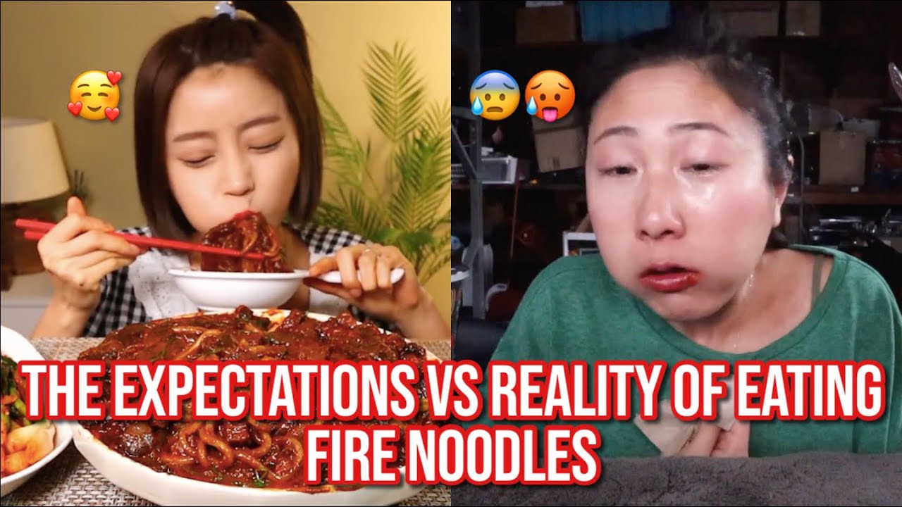 the EXPECTATIONS vs. REALITY of eating fire noodles