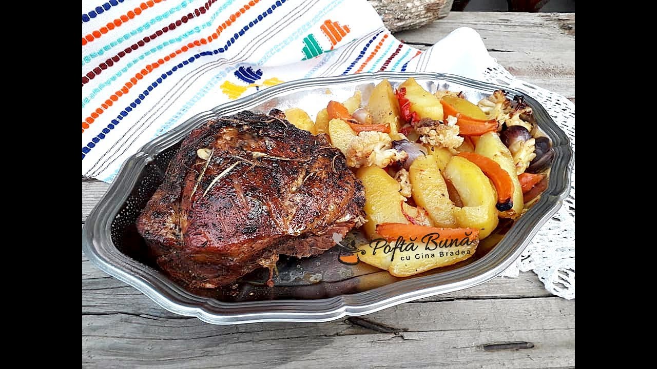 Porc friptura la cuptor inabusita cu usturoi si rozmarin, cea mai buna friptura de porc
