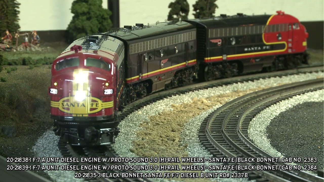 MTH Premier Black Bonnet Santa Fe F-7 Diesels - Patrick's Trains Exclusive